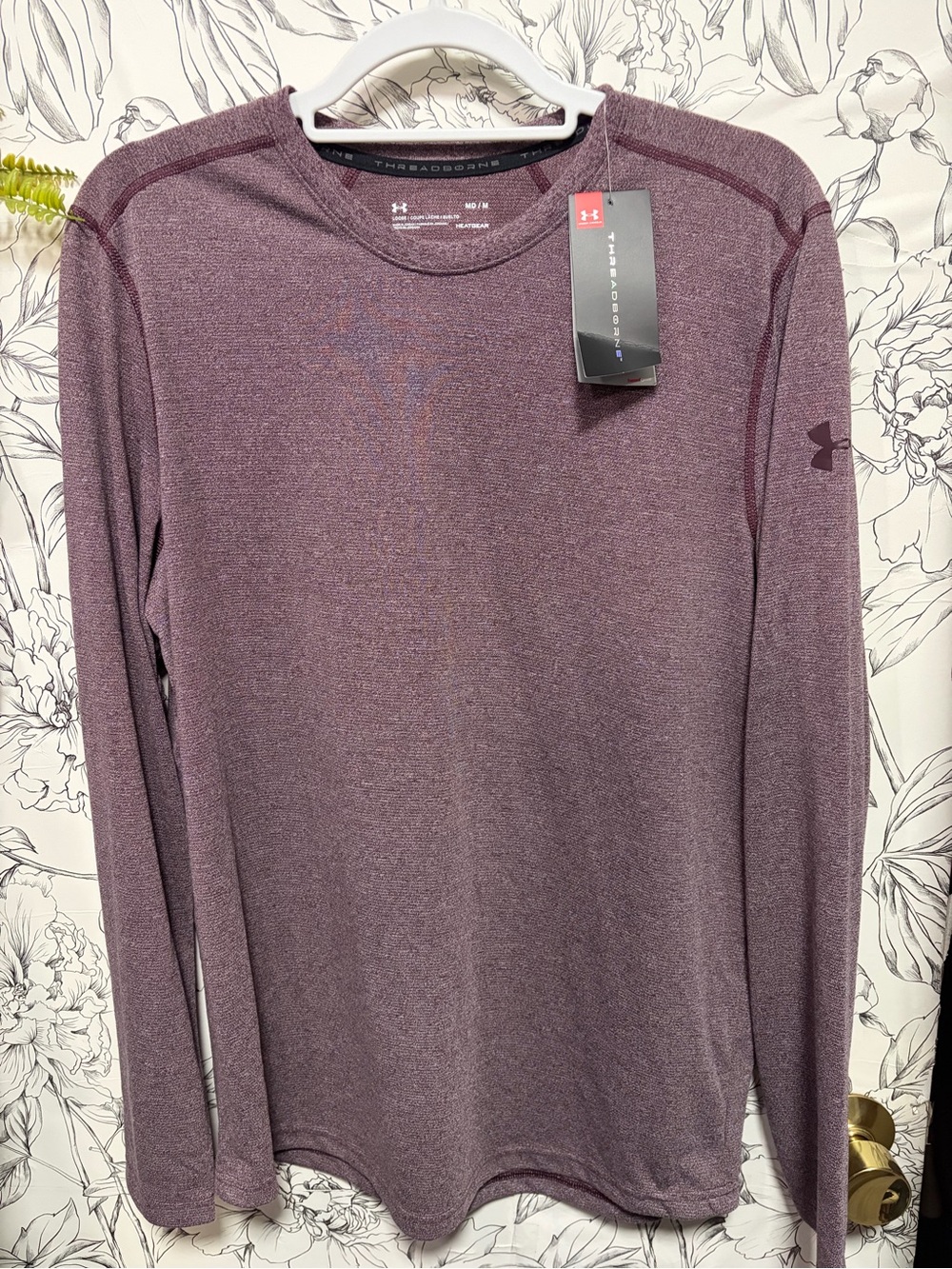 Under Armour Men’s Long-Sleeve Tech Heathered Plum Performance Shirt